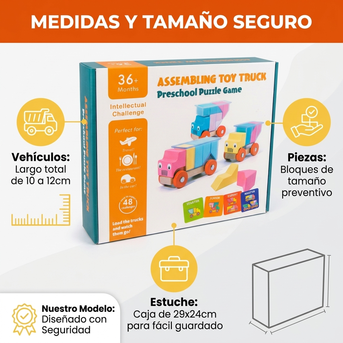 Juguete Niños Bloques Apilables Madera Set Puzzle Armable Vkids-5