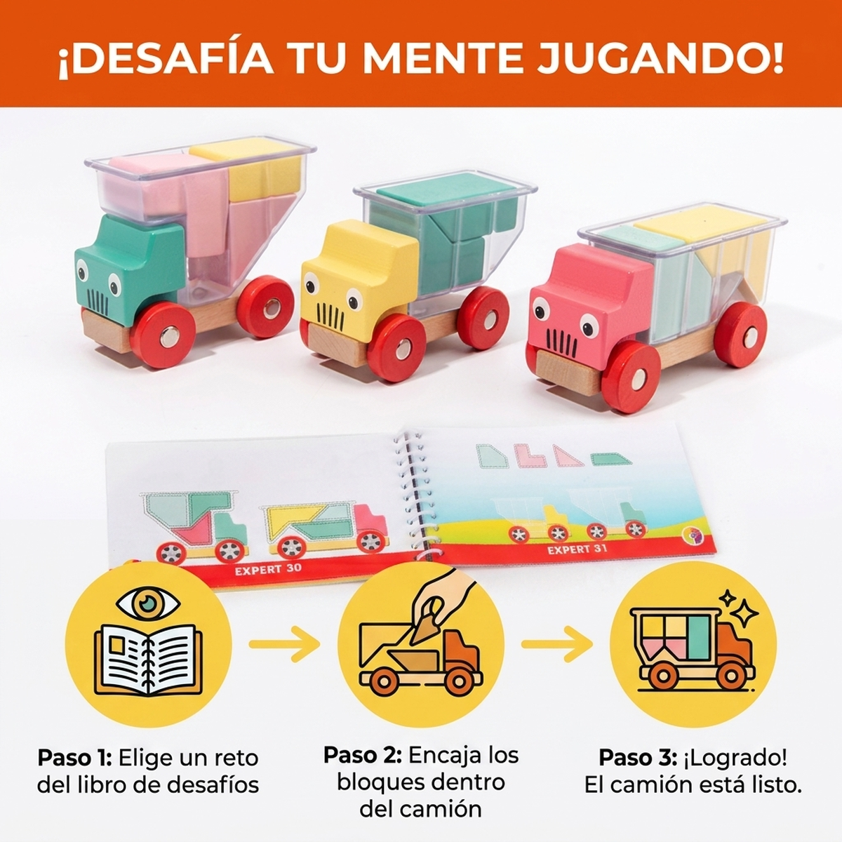 Juguete Niños Bloques Apilables Madera Set Puzzle Armable Vkids-6