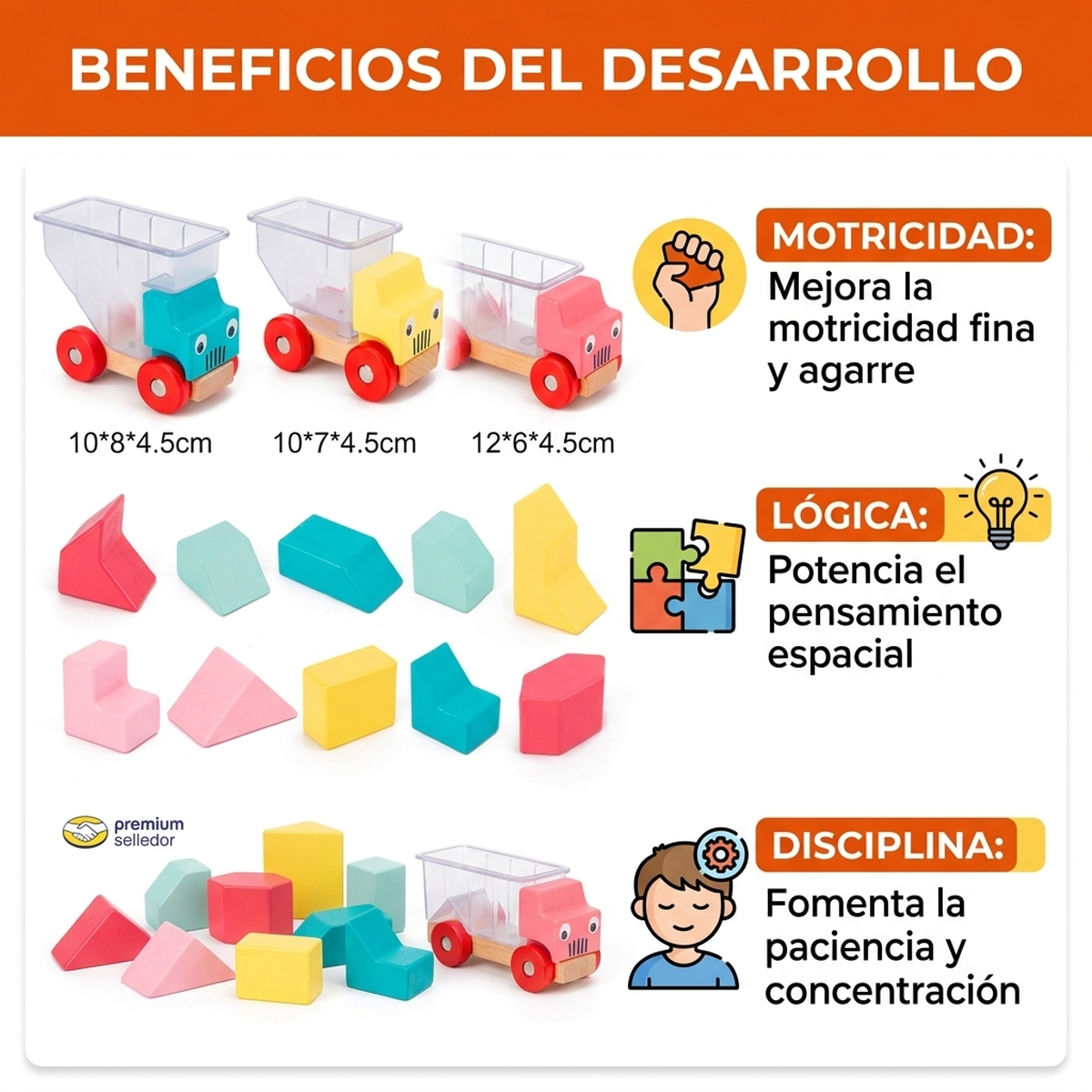 Juguete Niños Bloques Apilables Madera Set Puzzle Armable Vkids-7