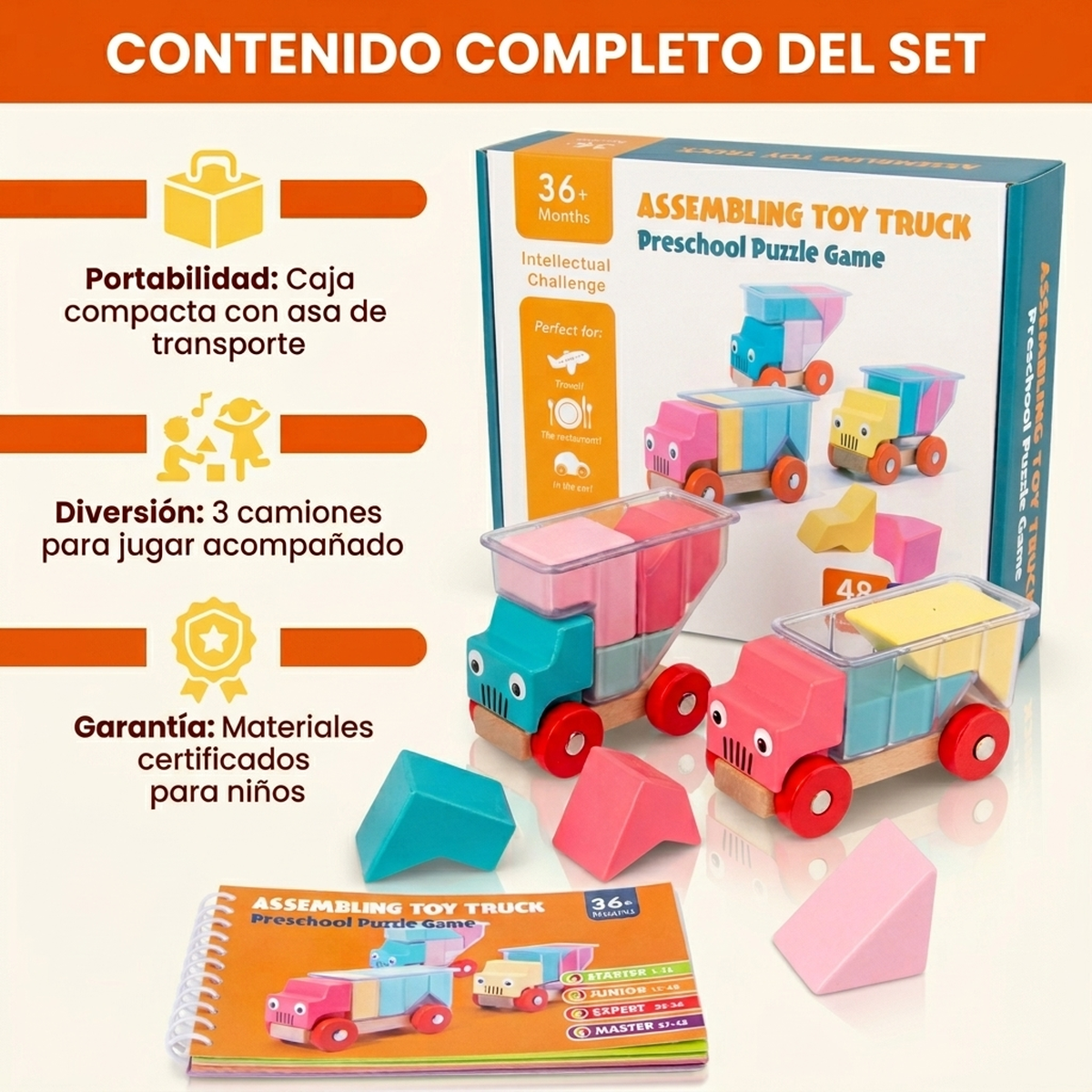 Juguete Niños Bloques Apilables Madera Set Puzzle Armable Vkids-8