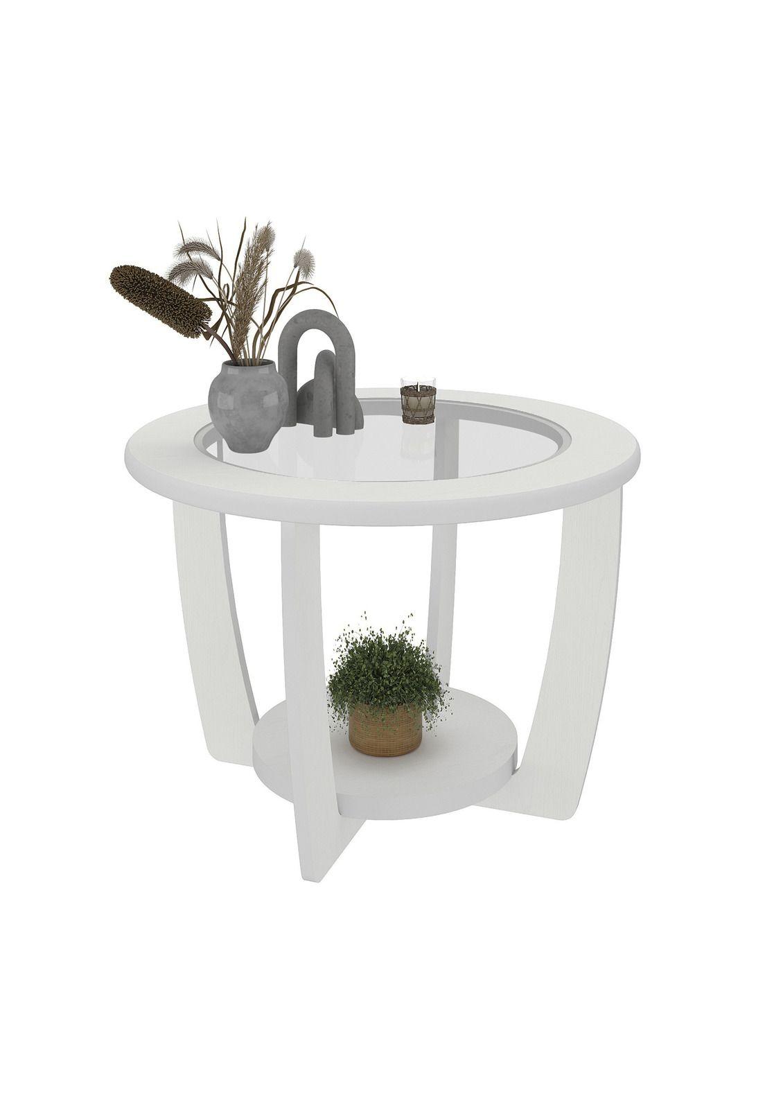 Mesa de Centro Curvis Vidrio Blanca-0