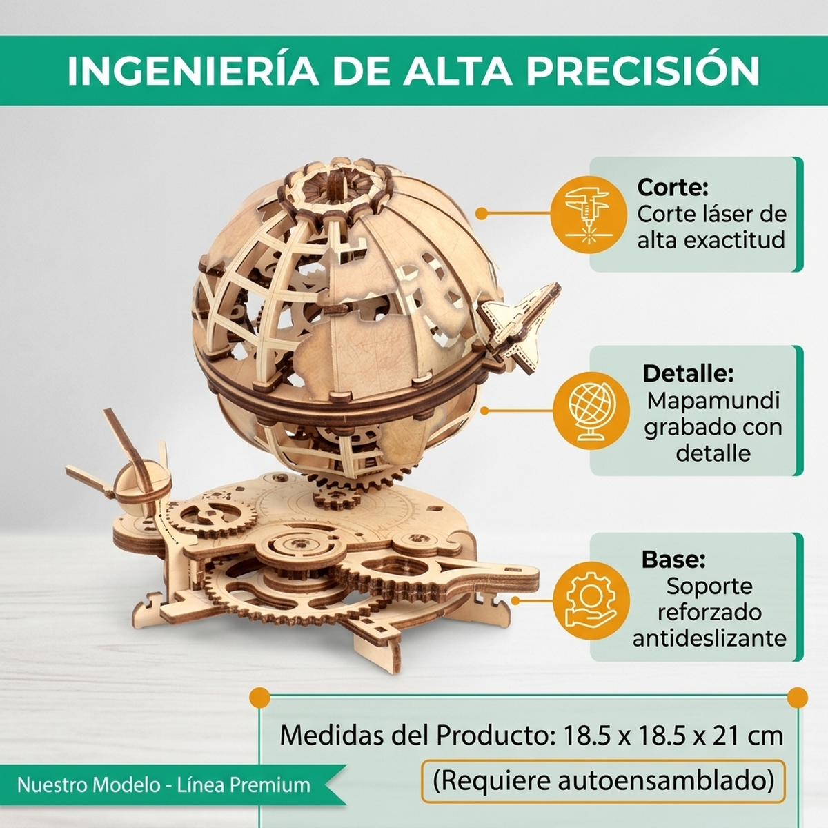 Rompecabezas Niños Puzzle Madera Mundo Armable Engranaje Vkids - Mundo Puzzle-2