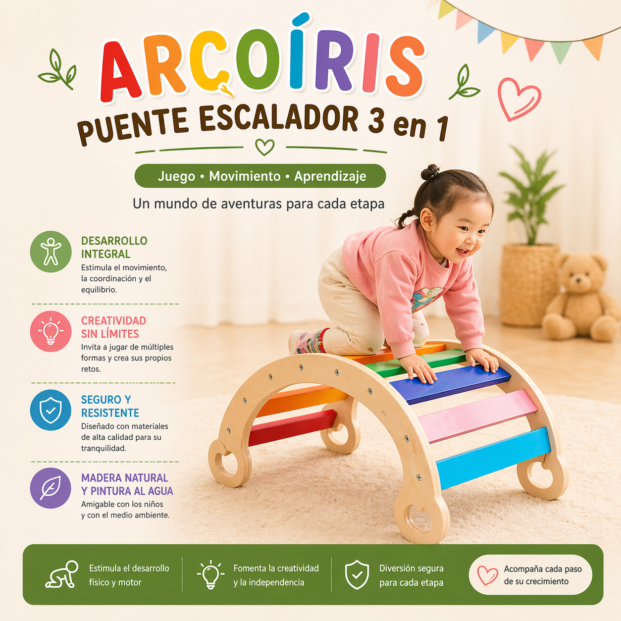 Juego Equilibrio Bebe Balance Niño Montessori Escala Colores Vkids - Escala-2