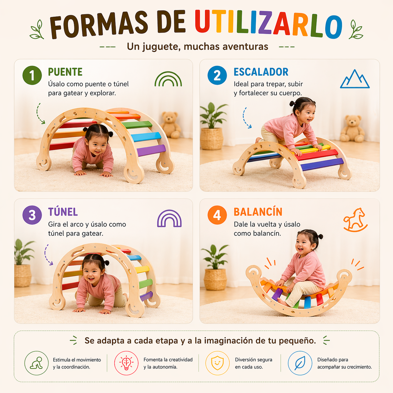 Juego Equilibrio Bebe Balance Niño Montessori Escala Colores Vkids - Escala-6