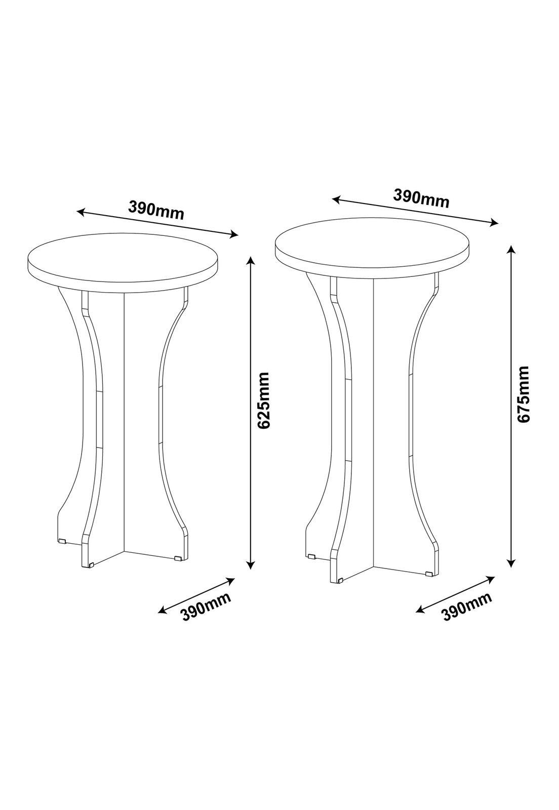 Set 2 Mesas Laterales Lucky Negro-2