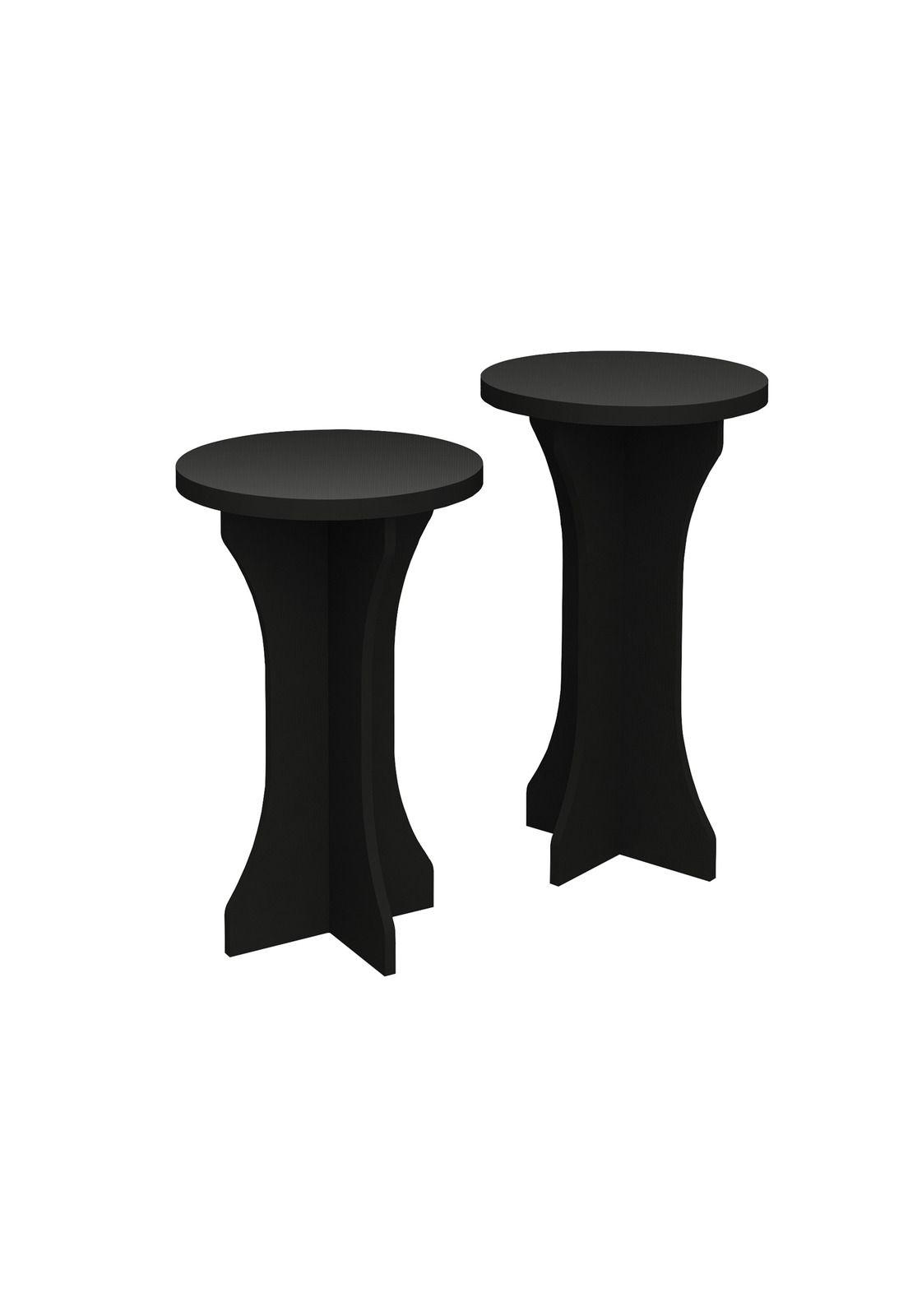 Set 2 Mesas Laterales Lucky Negro-3