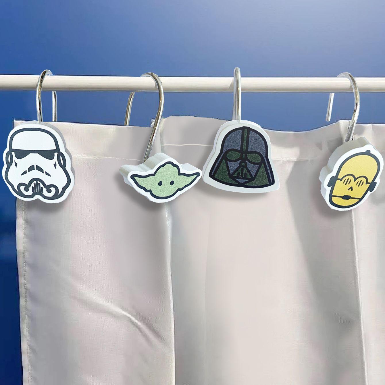 Ganchos De Cortina Ducha Baño Star Wars Pack Set 12 Unids-2