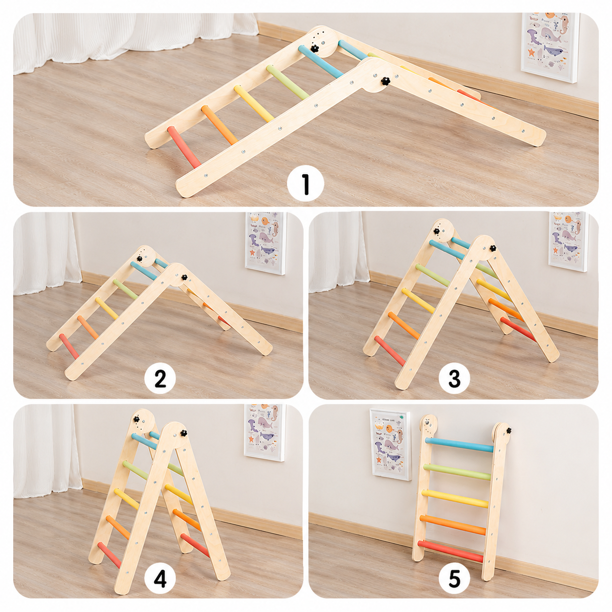 Juego Triangulo Escalada Montessori Madera Motricidad Niños Vkids - Escalada-2