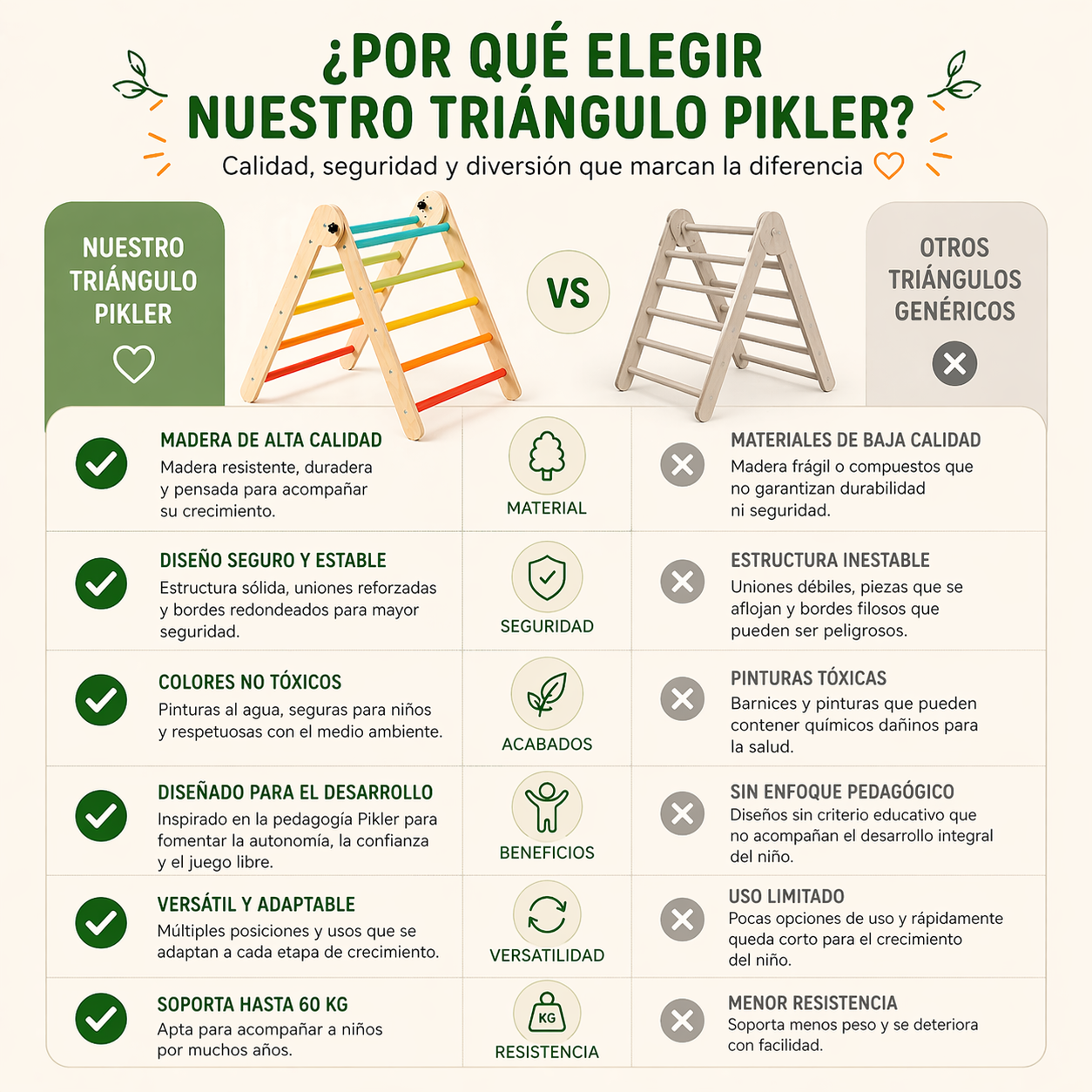 Juego Triangulo Escalada Montessori Madera Motricidad Niños Vkids - Escalada-7