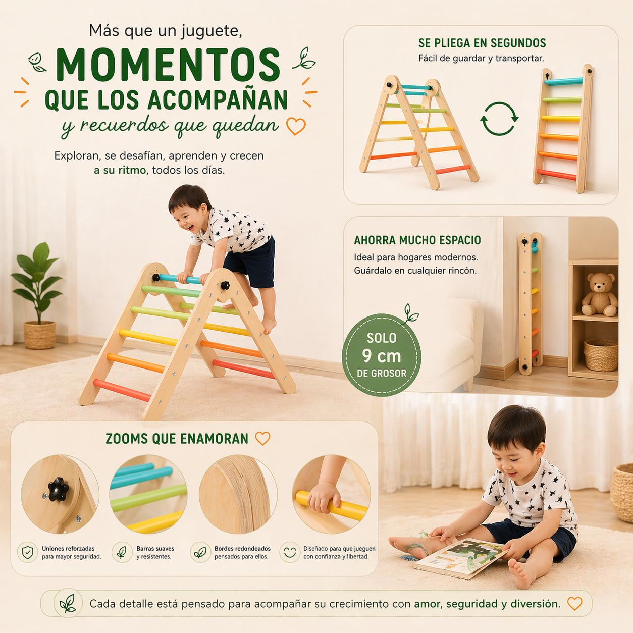 Juego Triangulo Escalada Montessori Madera Motricidad Niños Vkids - Escalada-8