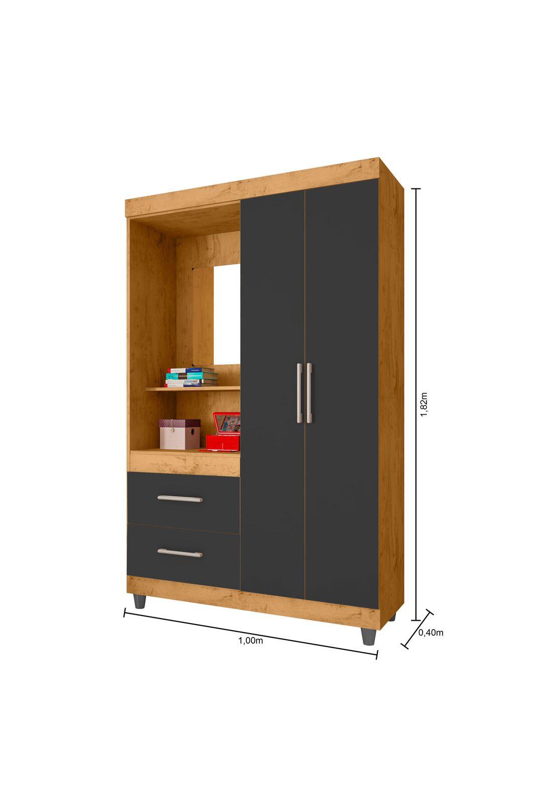 Closet 2 Puertas Lucca Grafito-2