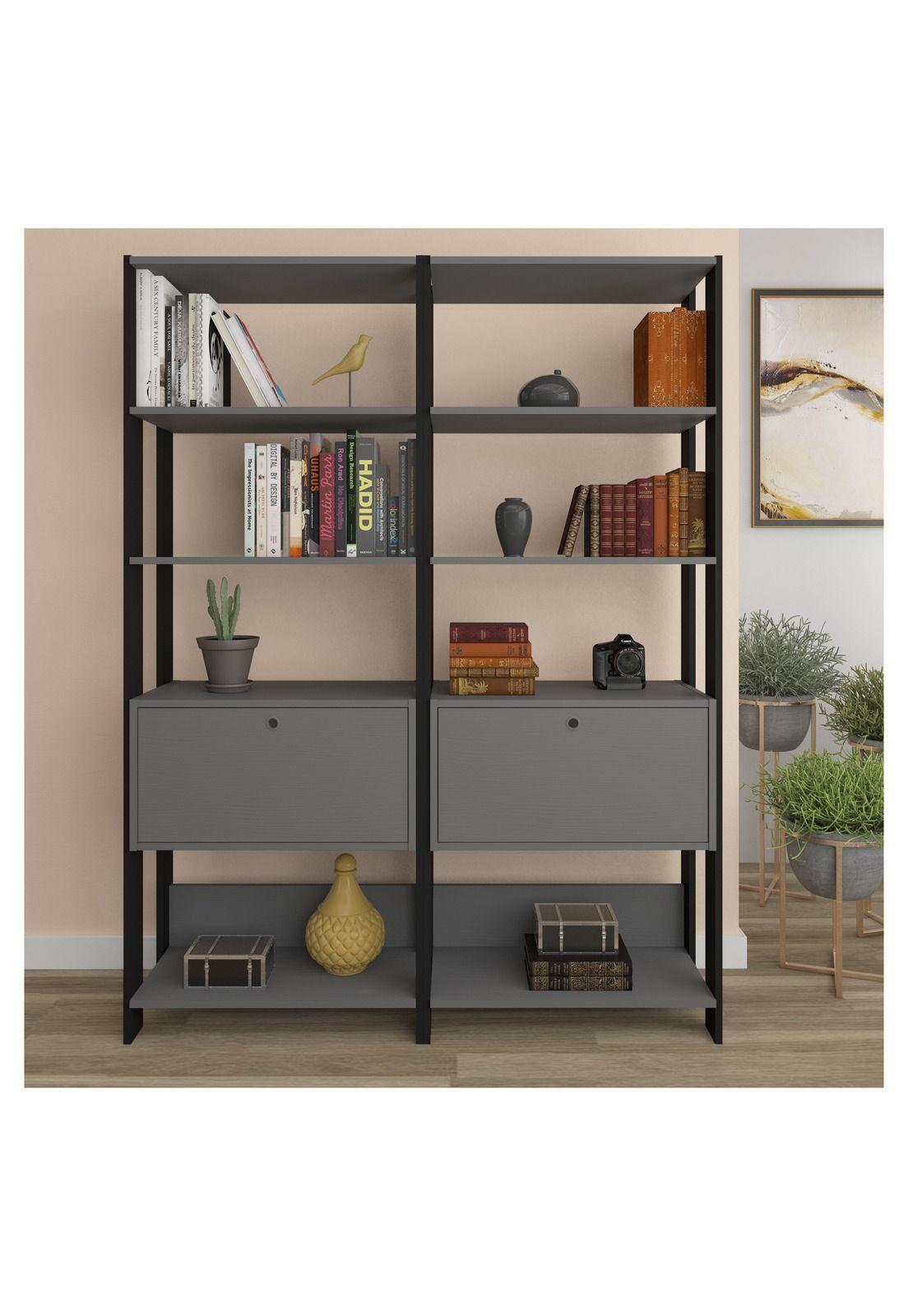 Estante Alfa Gris con Negro-5