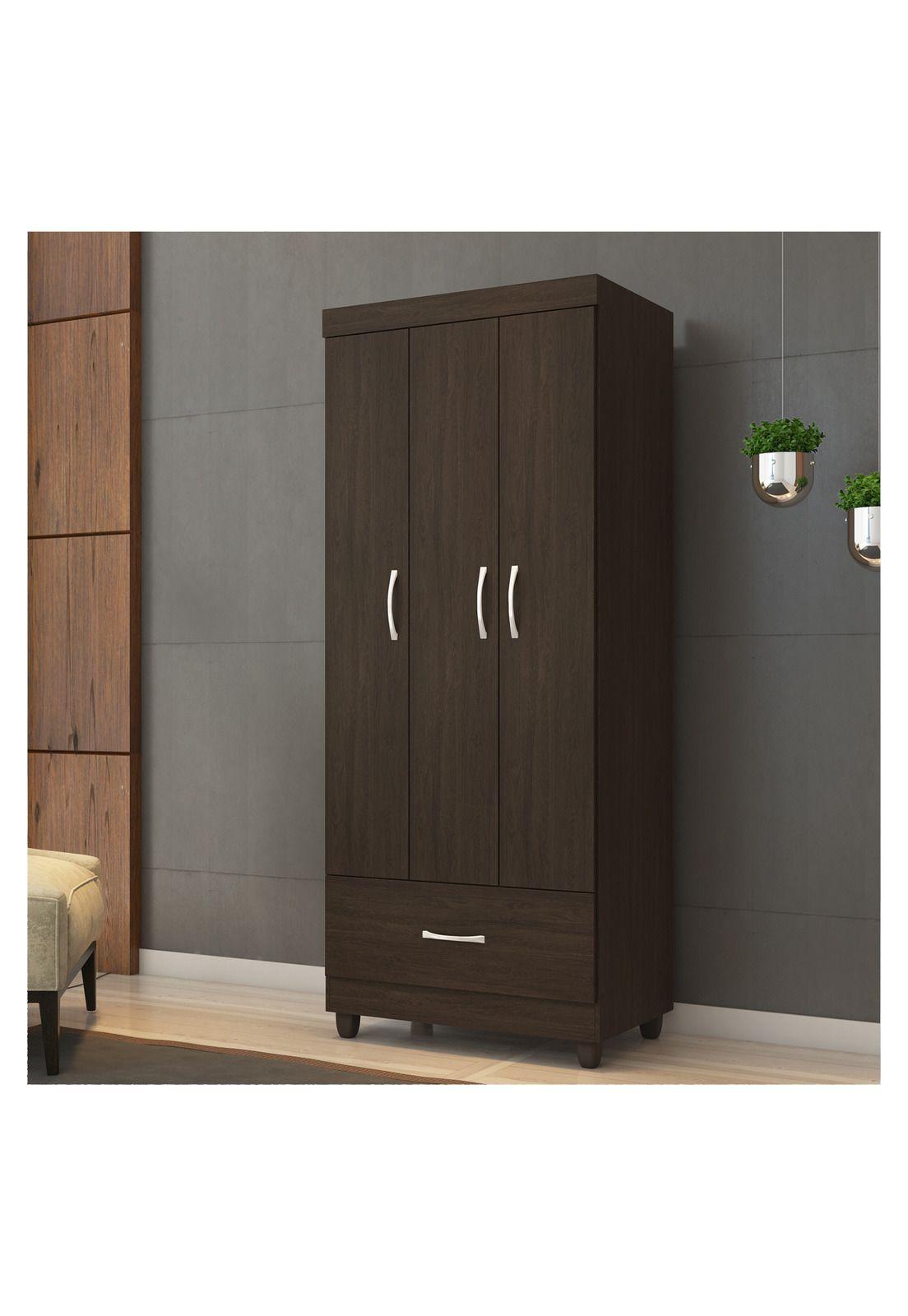 Closet 3 Puertas Prince Café Oscuro-1
