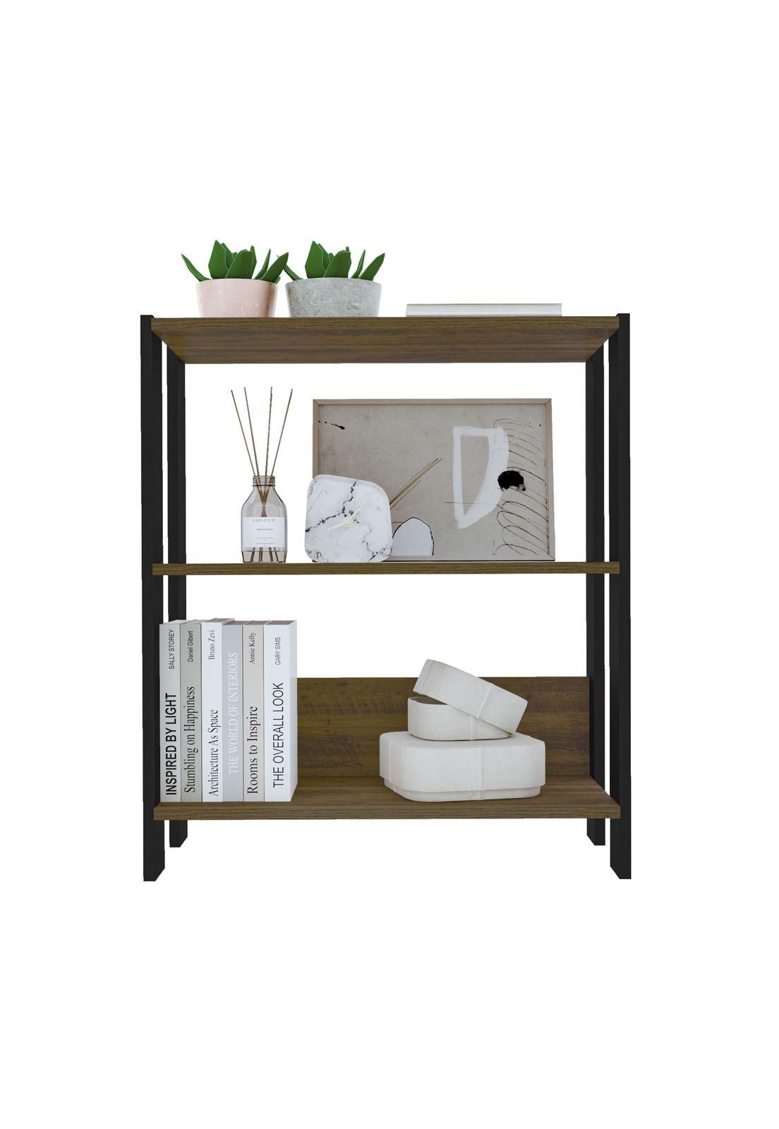 Estante Mini Alfa Negro con Café-0