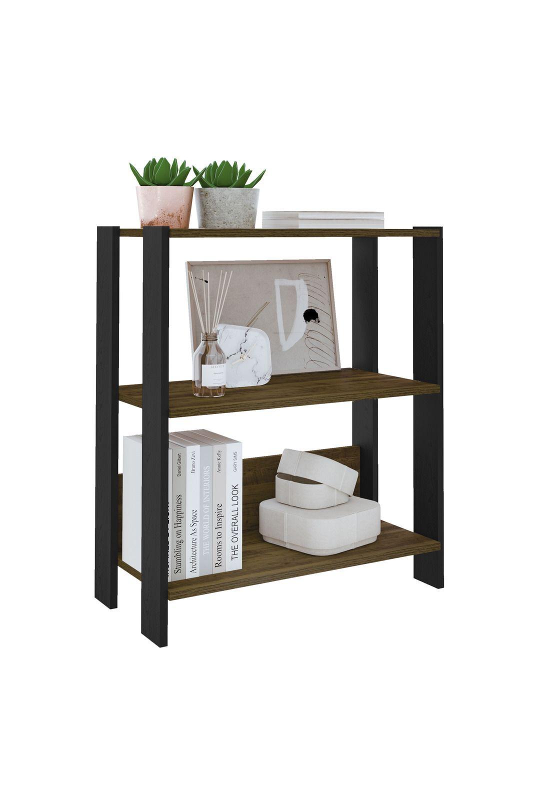 Estante Mini Alfa Negro con Café-3