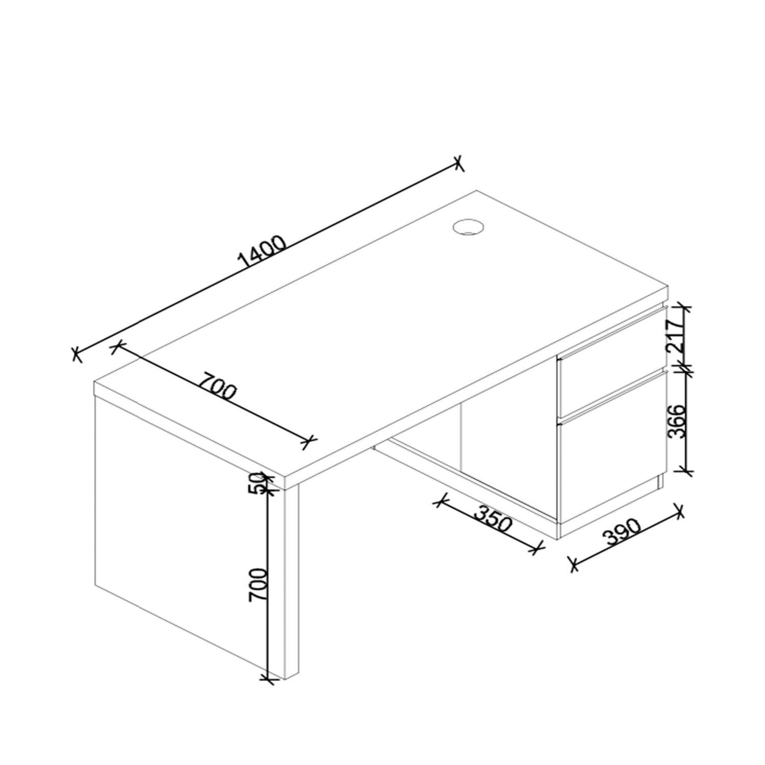 Escritorio Alpha 140x70 cms-2