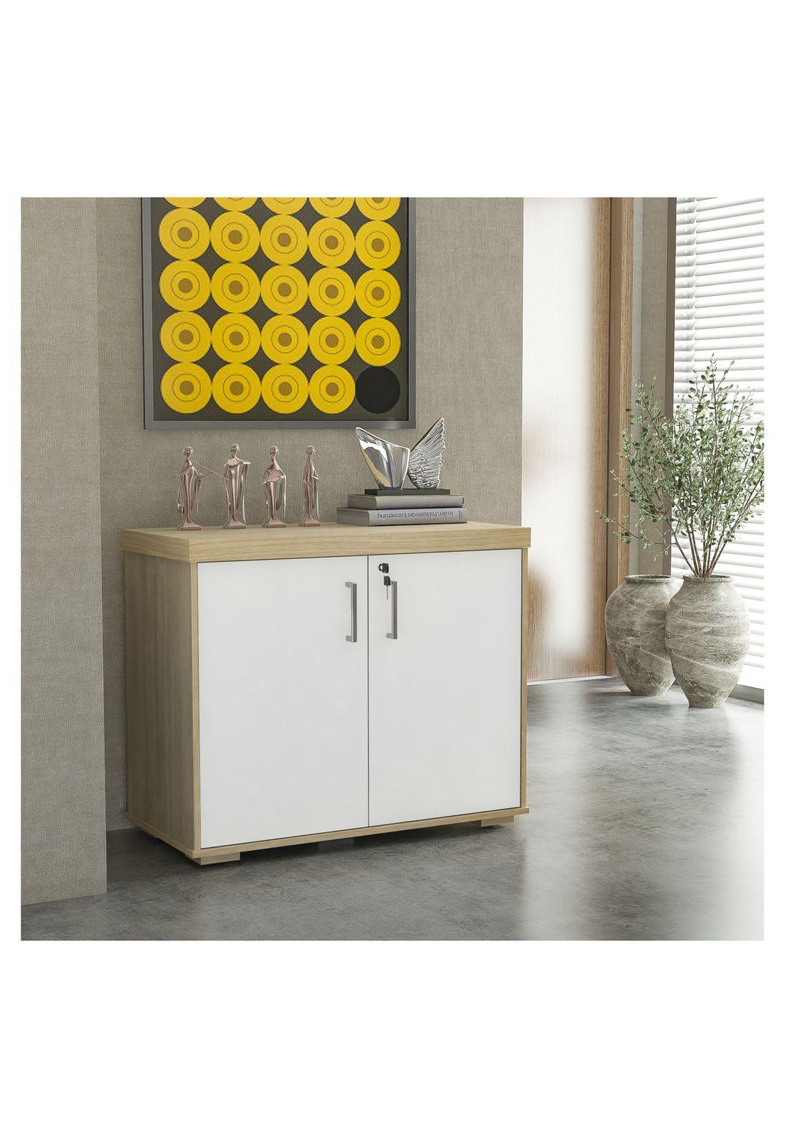 Estante Organizador Delux Blanco con roble-1