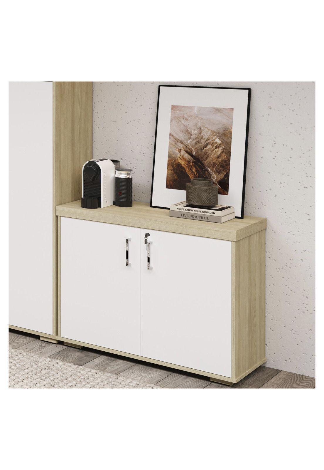 Estante Organizador Delux Blanco con roble-6