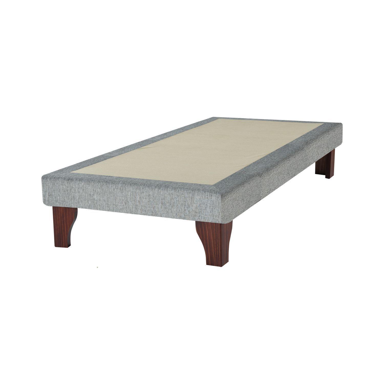 Cama Europea 1 5 Plaza 190 Plus Respaldo Berna gris-3
