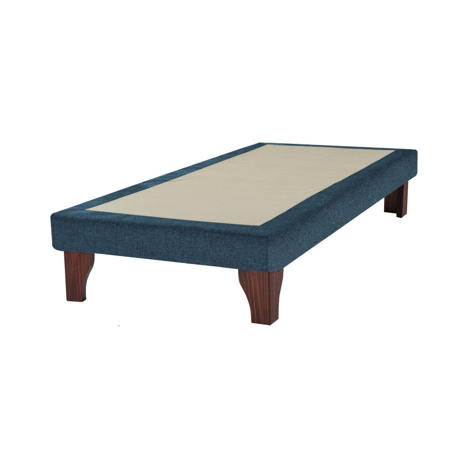 Cama Europea 1 5 Plaza 190 Plus Respaldo Everest azul-3