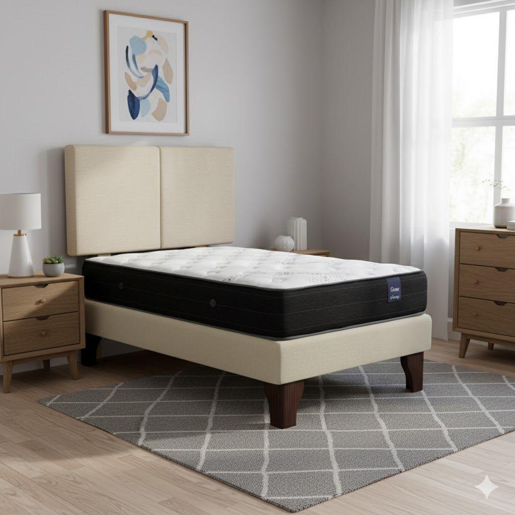 Cama Europea 1.5 Plazas 200 Respaldo Everest-0
