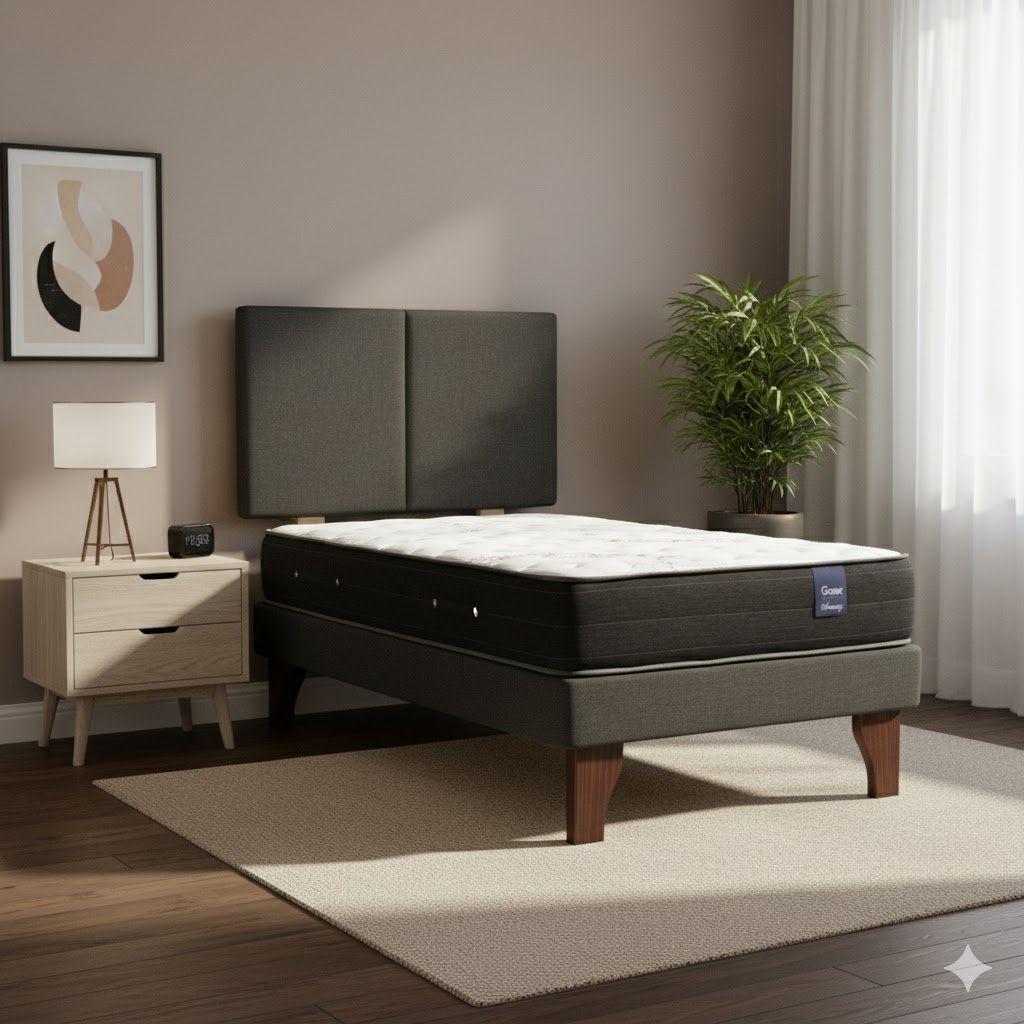 Cama Europea 1.5 Plazas 200 Respaldo Everest-0