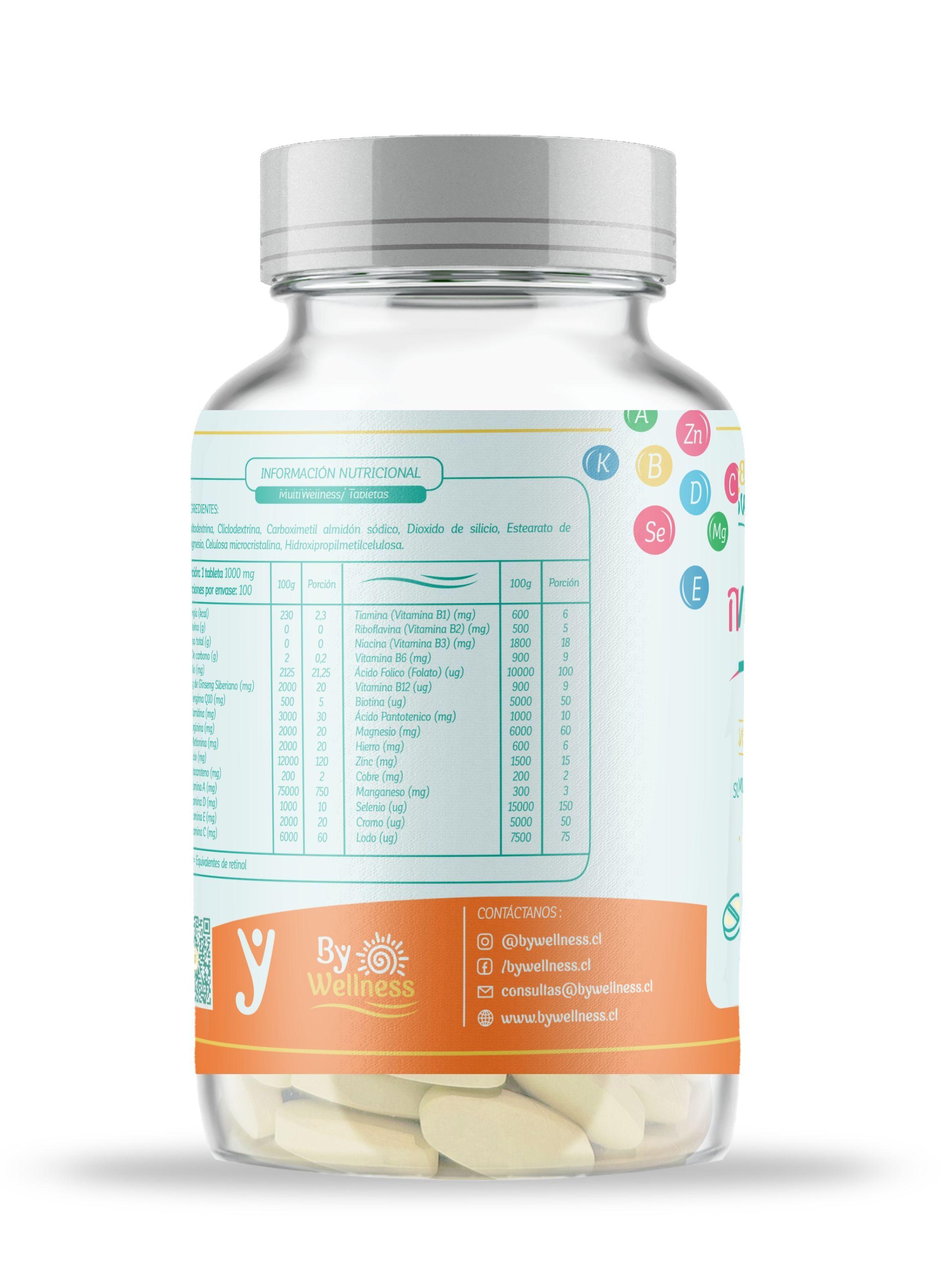 Multiwellness C/Ginseng, 100 Tabletas, ByWellness-2