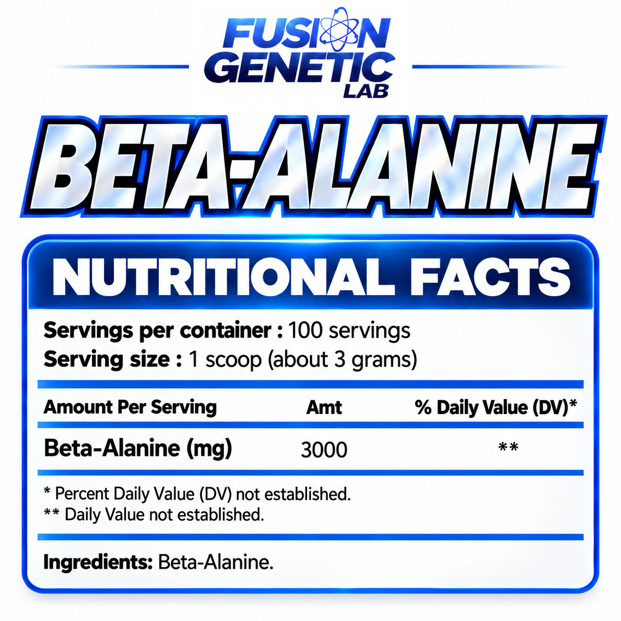 Beta Alanina 300g Fusion Genetic Lab 100 Porciones Resistencia y Rendimiento Muscular Sin Sabo-5