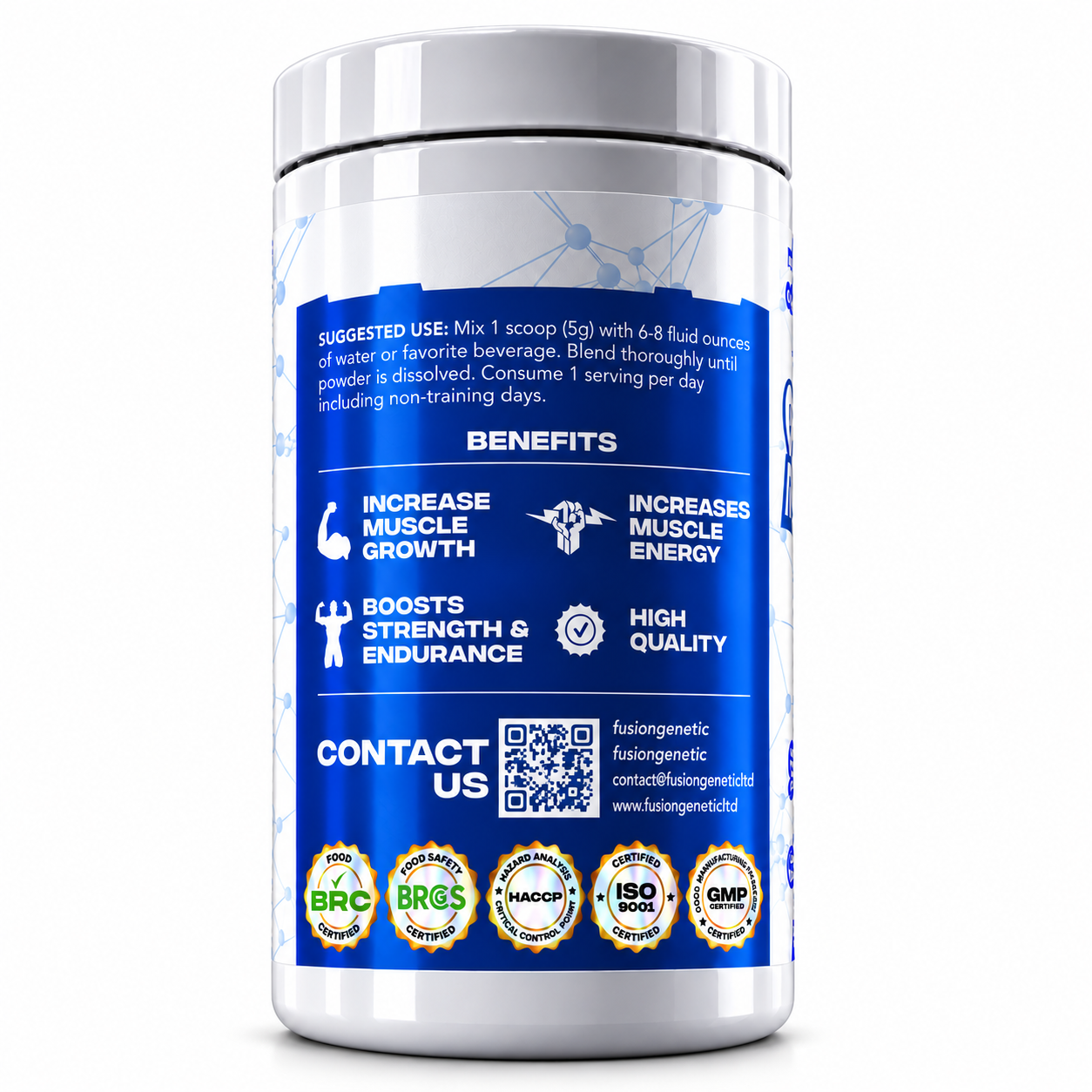 Creatina Monohidratada 200 Mesh 300g Fusion Genetic Lab-1