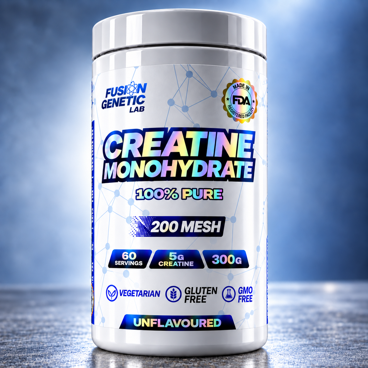 Creatina Monohidratada 200 Mesh 300g Fusion Genetic Lab-3