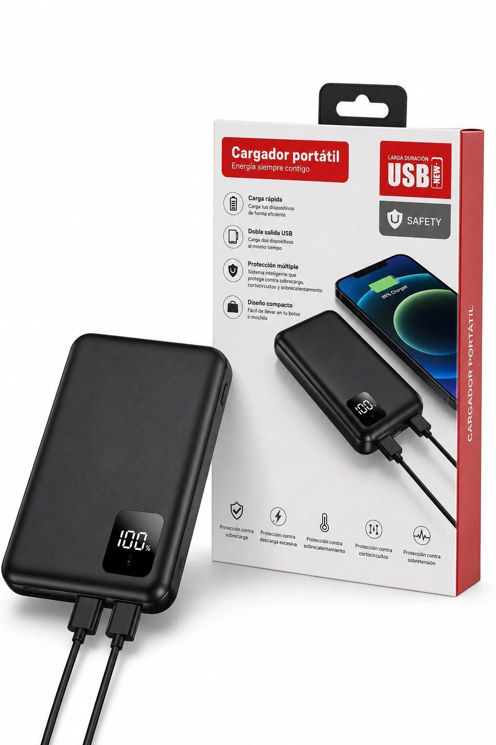 Power Bank 30000mAh Bateria Externa USB Carga Rapida Pantalla LED-3