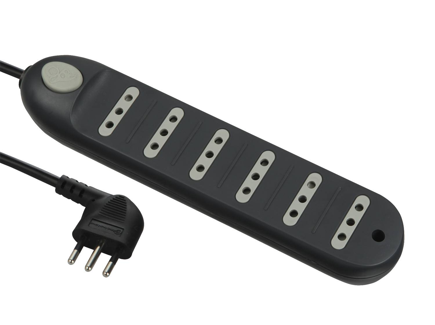 Alargador Negro 6 Tomas 5metros Con Switch Encendido apagado Electraline-1