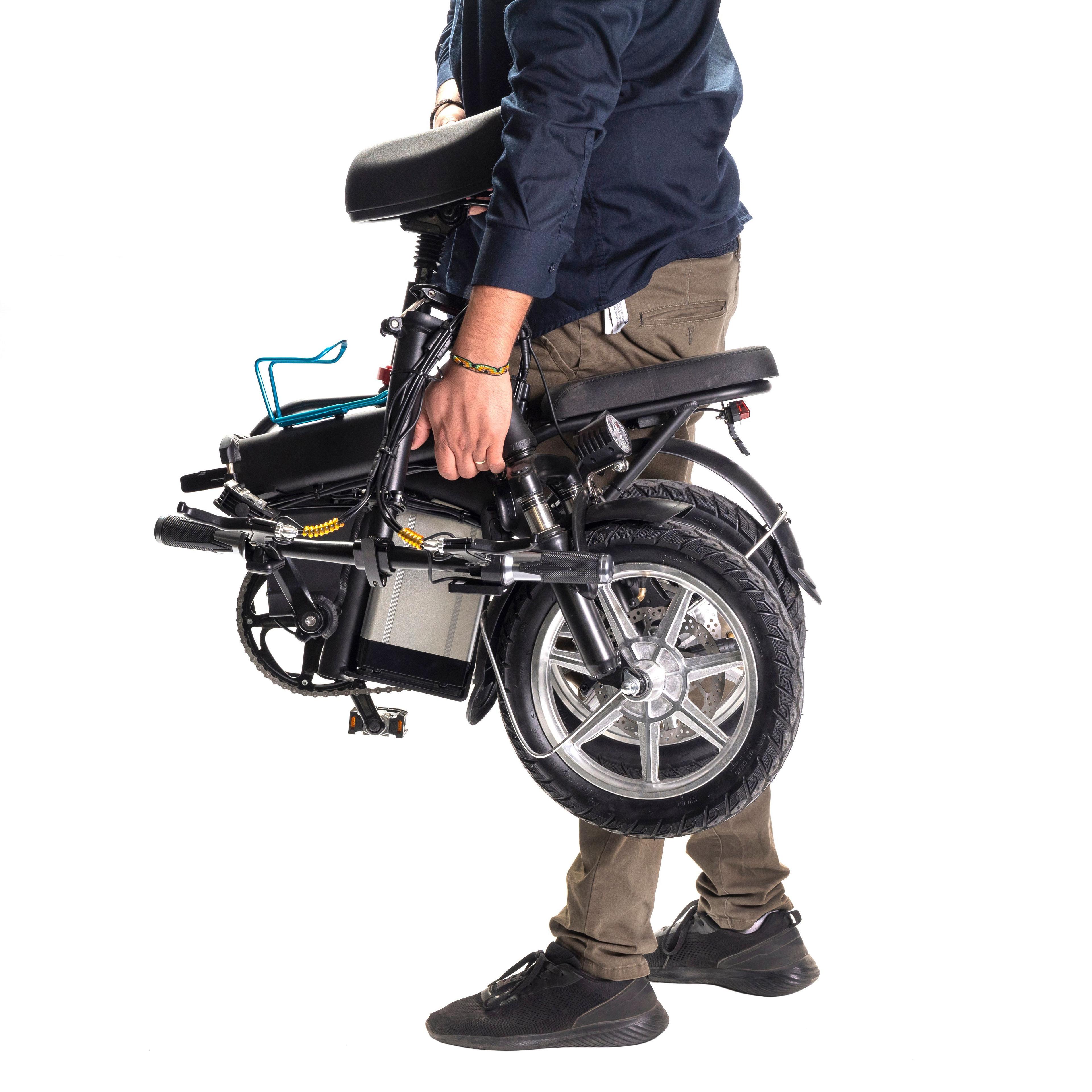 Bicicleta Eléctrica Plegable Negra-3
