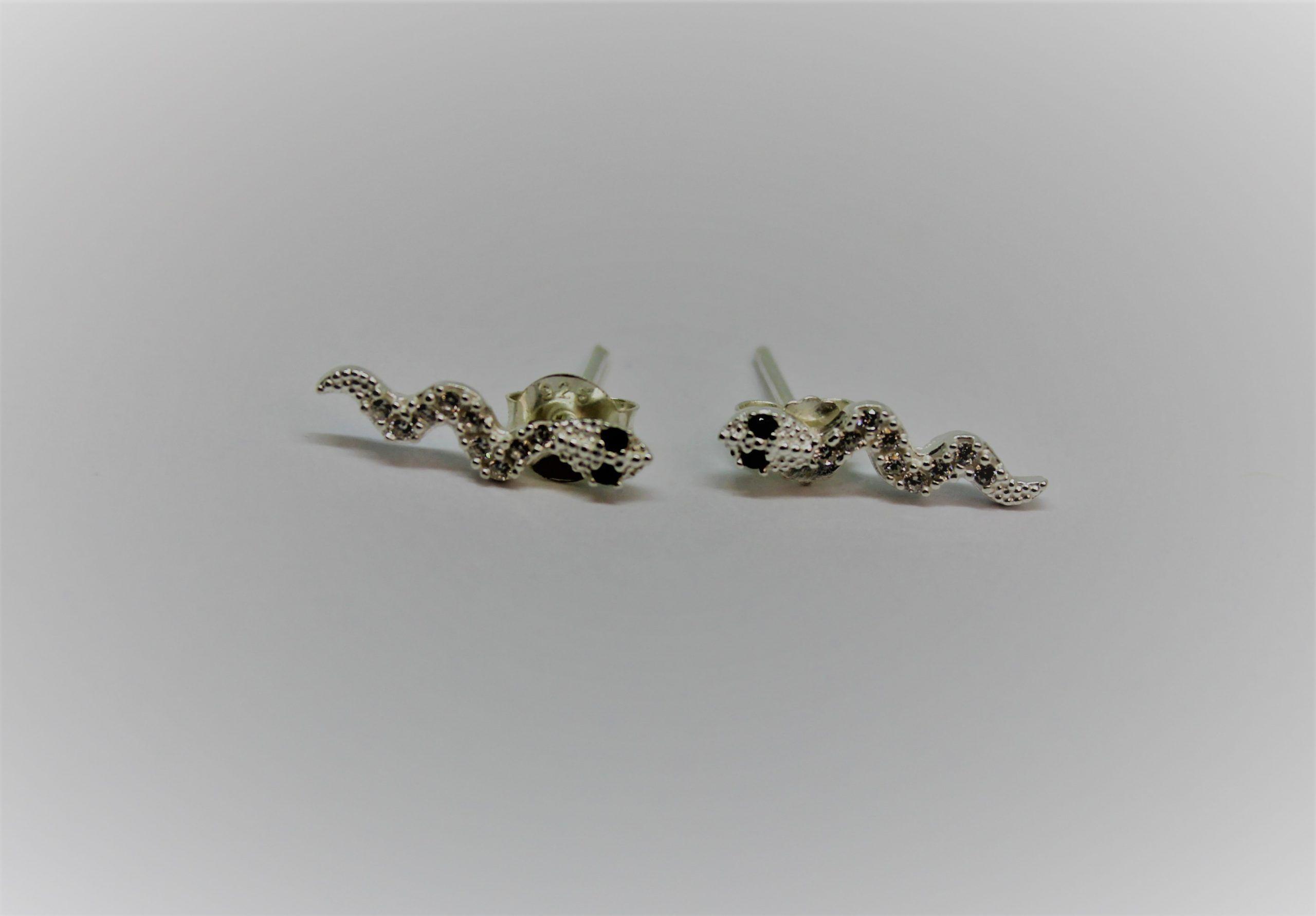 Aros Serpiente con circones Plata Philippa Joyas-0