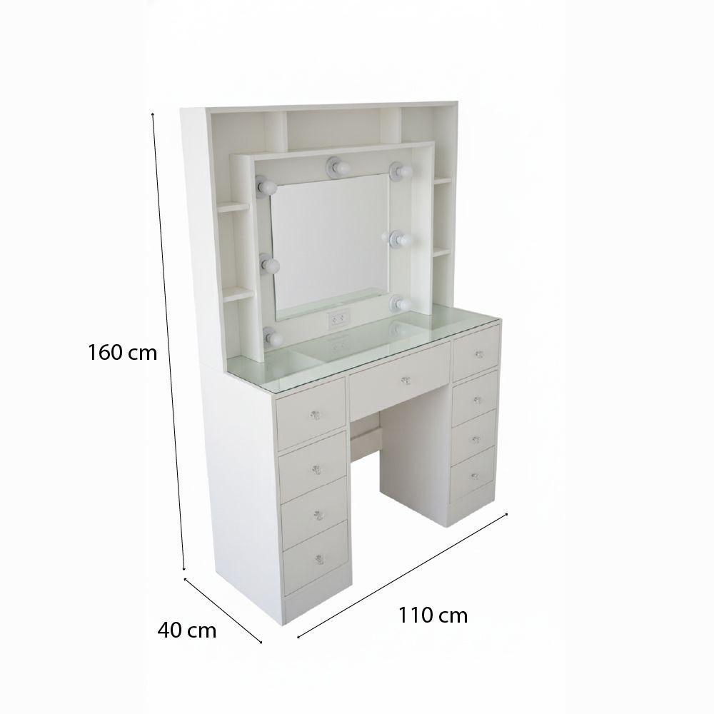 Tocador Hollywood repisero 9 cajones-4