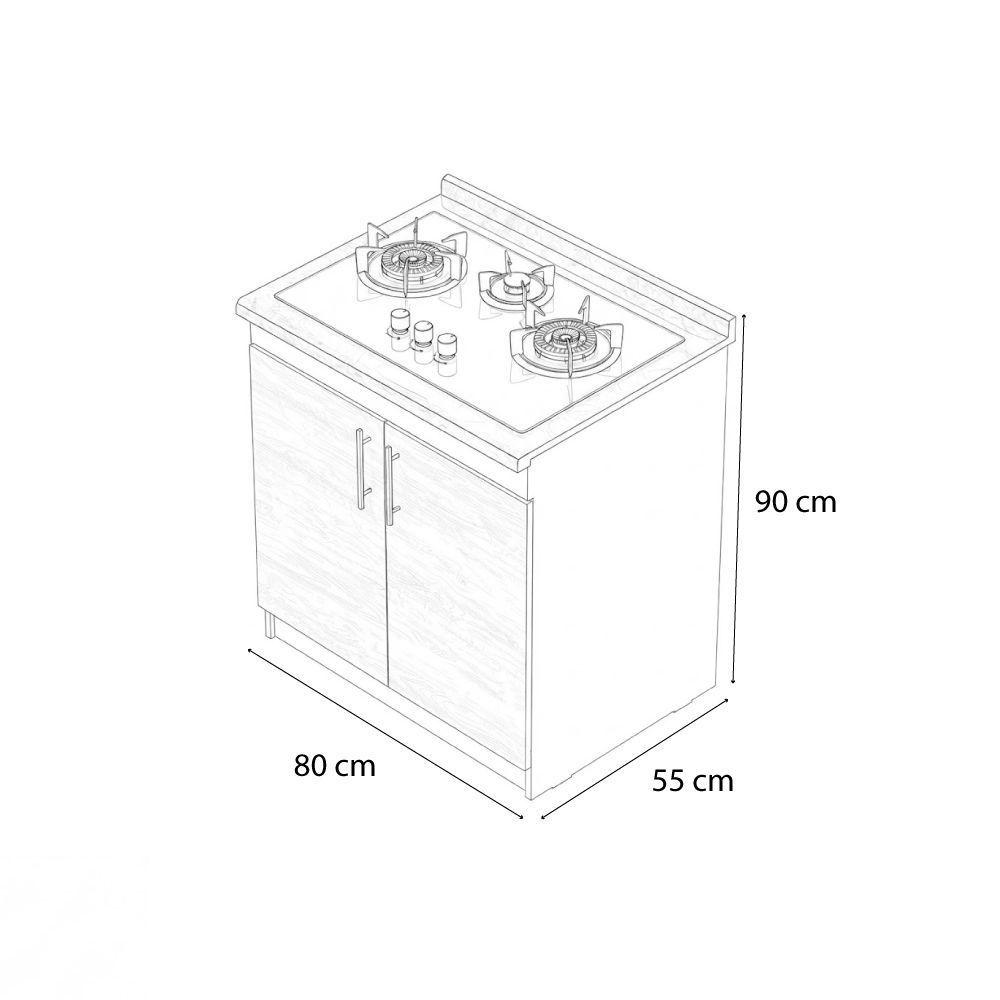 Mueble de cocina con encimera 2 puertas Florentino Pino Nebraska-2