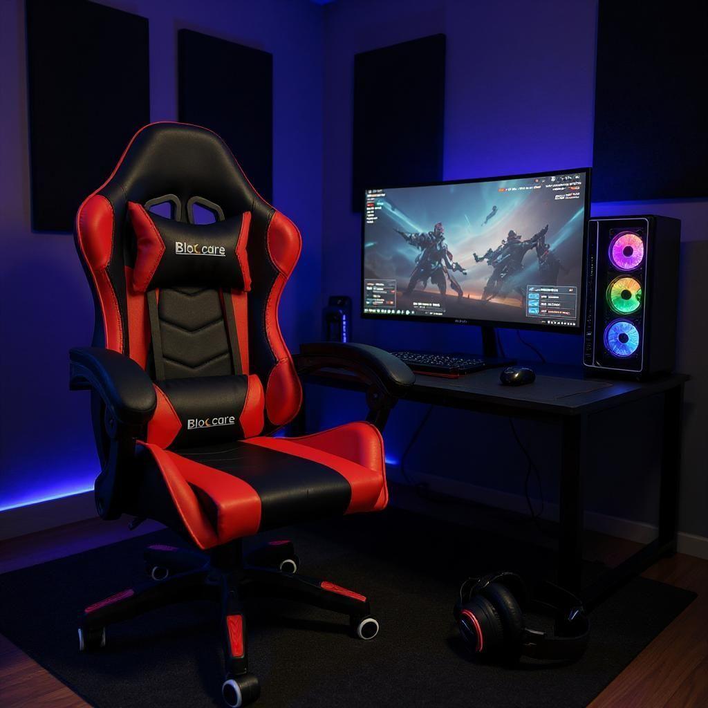 Silla Gamer Reclinable - Color Rojo-4