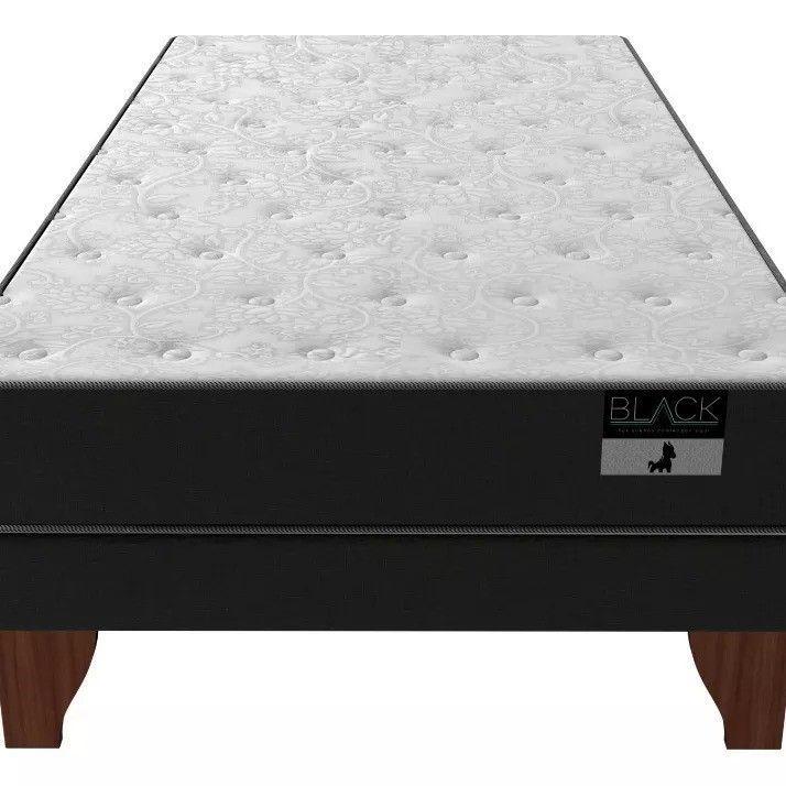 Cama 1 plaza modelo Black largo 190 cm patas de madera 20 cm-1