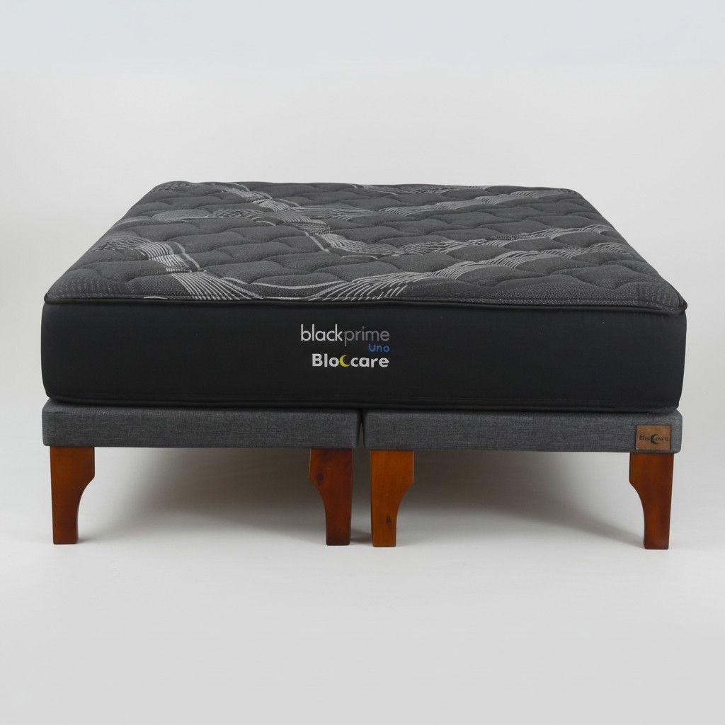Cama King Box 8 cm L200 cm Colchon Black Prime Modelo Uno Con Pata de 24 cm Gris-2