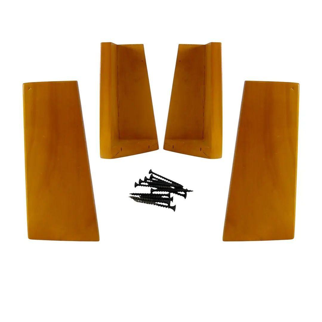 Kit 4 Patas Universales Para Cama Europea - COLOR Miel 19.5 cm-0