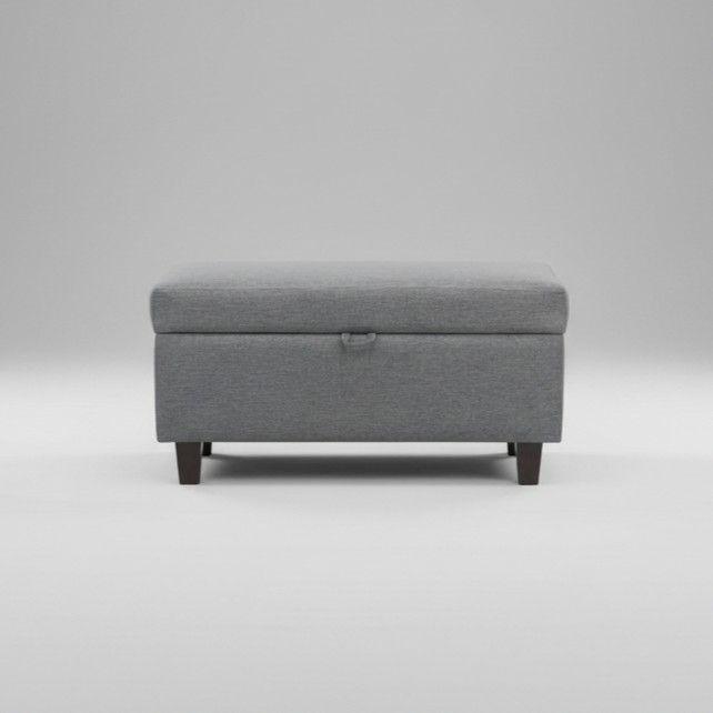 Banqueta Piecera 90 cm Tapiz Genova Grafito-2