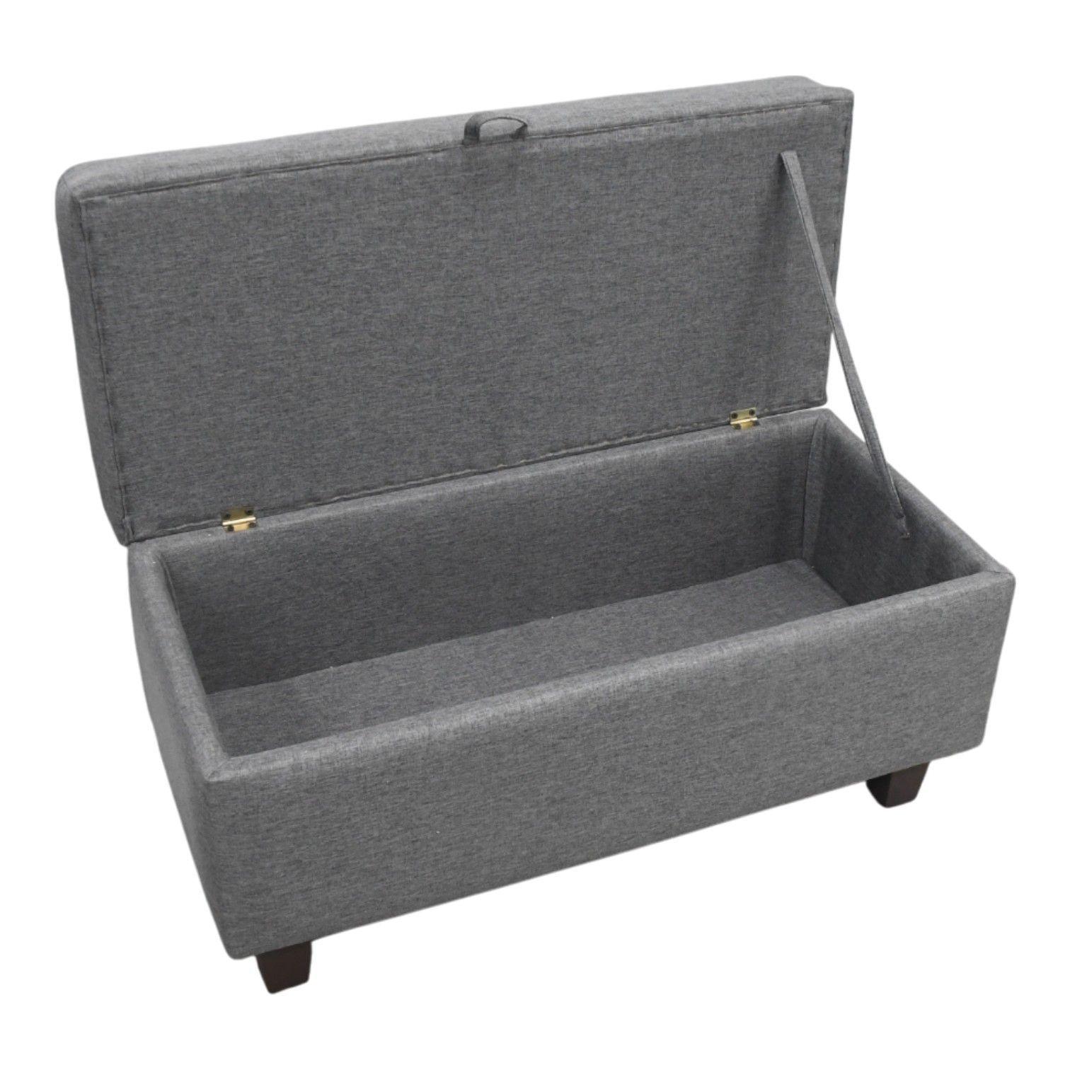 Banqueta Piecera 90 cm Tapiz Genova Grafito-3