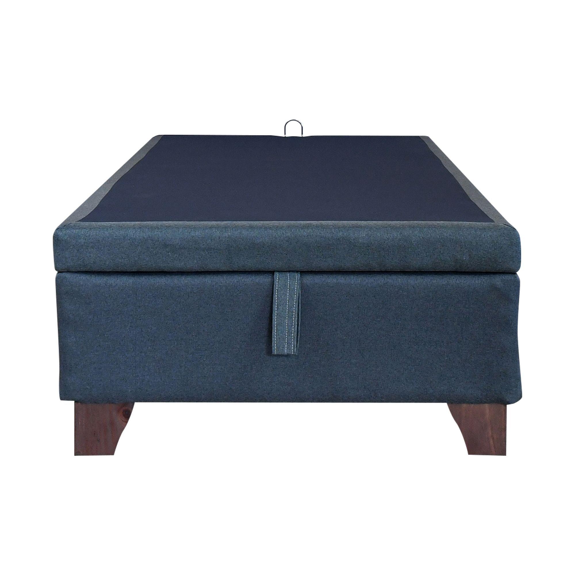 Base Cama Baúl 1 Plaza / Largo 190 cm / Patas De Madera-2
