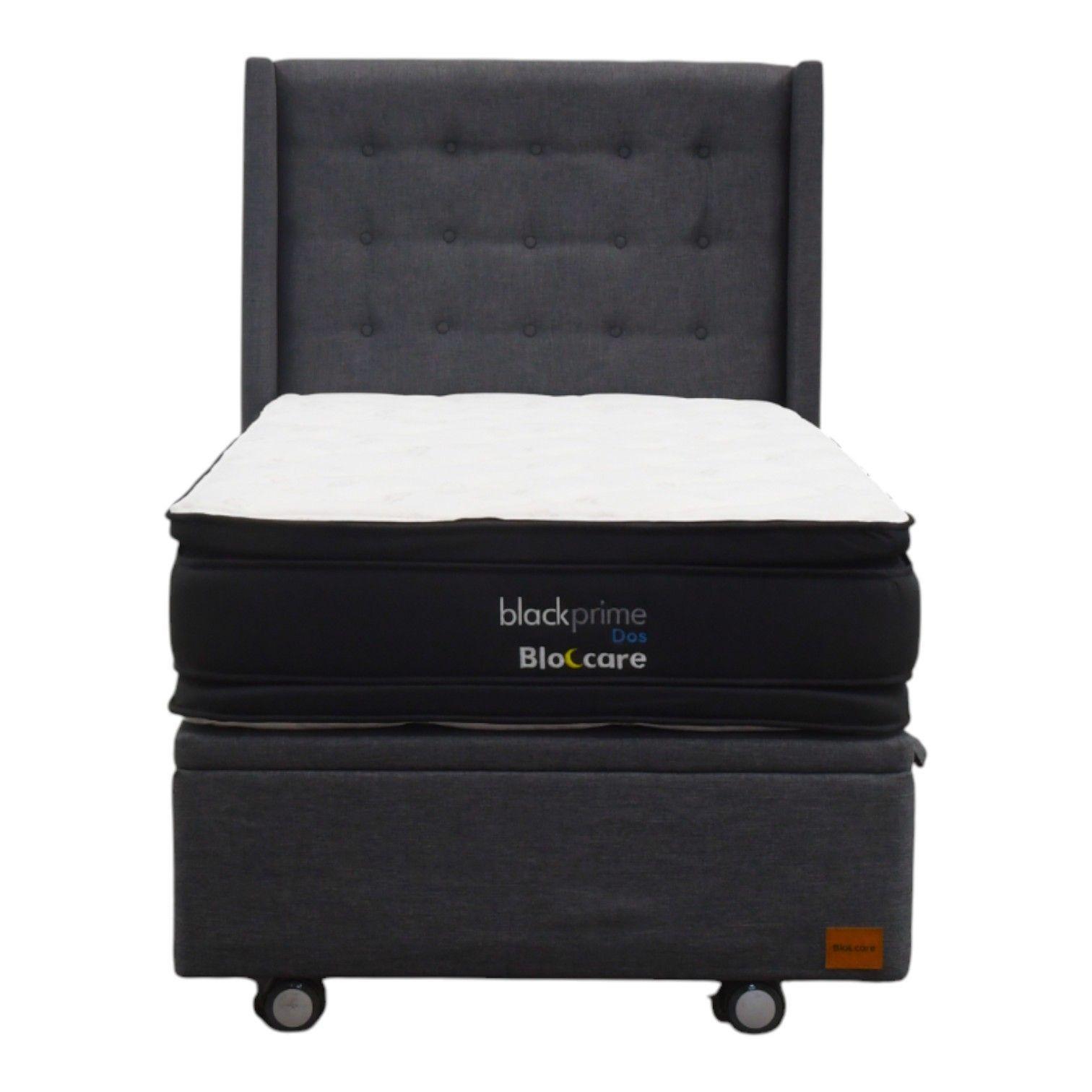 Cama Baul 1 5 Plaza L200 cm Colchon Black Prime Modelo Dos Respaldo Rueda Logo Gris-3