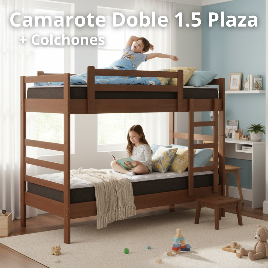 Camarote Desmontable Doble Con Colchones 1 Plaza-2