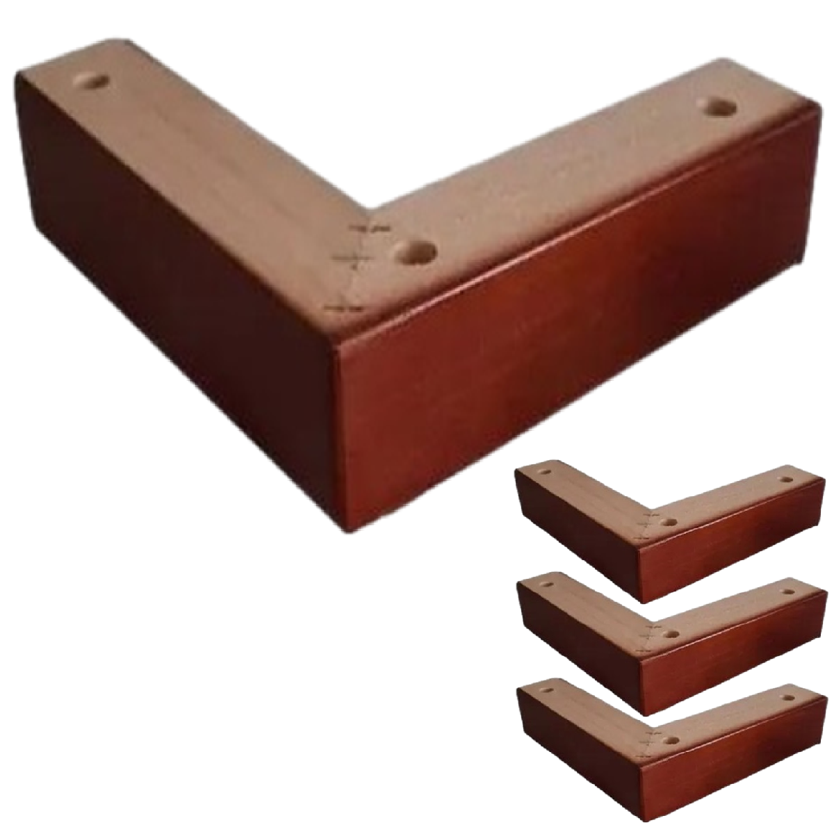Kit 4 Unidades Pata Para Sill n o base europea Tipo L 6 5 Cm Altura-0