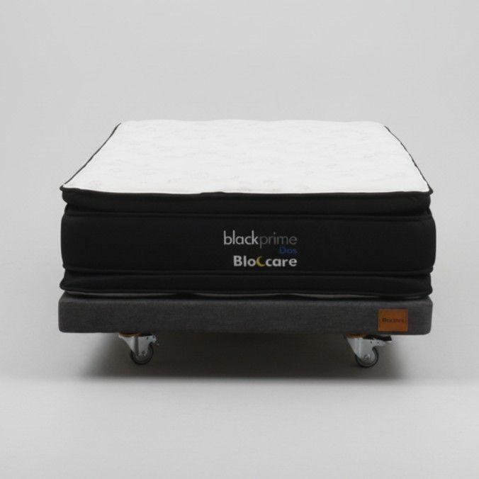 Cama 1 5 Plaza Box 8 cm L190 cm Colchon Black Prime Modelo Dos Con Rueda Deluxe Gris-2