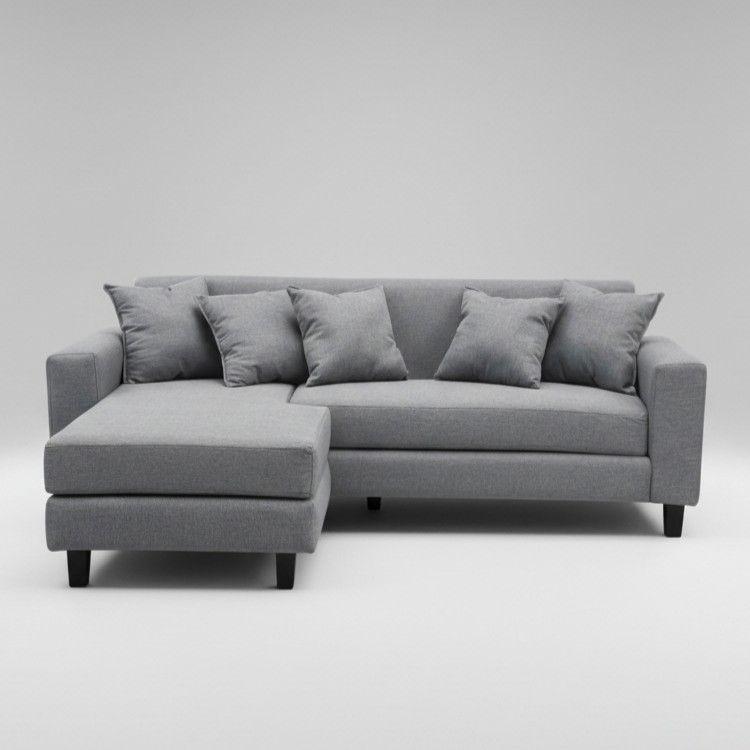 Sofa Seccional Bloccare 2 Cuerpos Tela Verona Gris-2