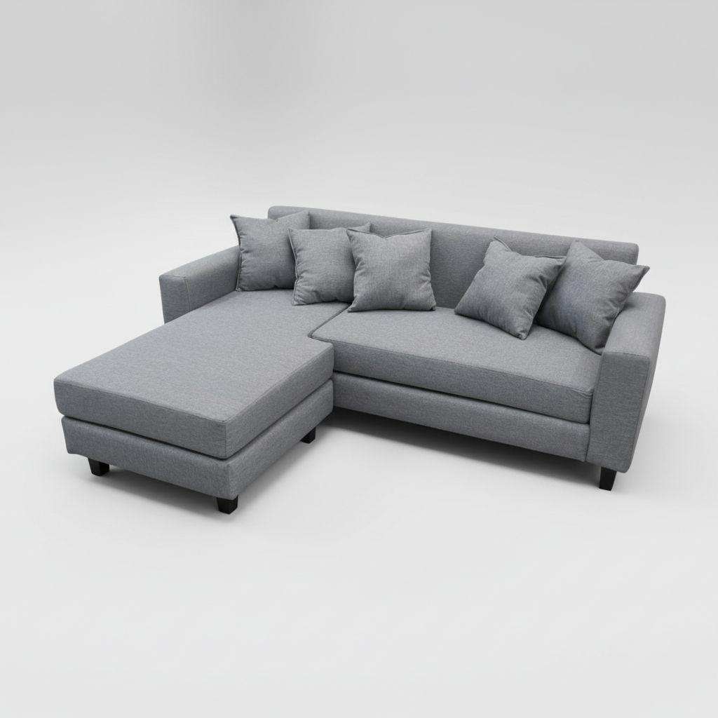 Sofa Seccional Bloccare 2 Cuerpos Tela Verona Gris-3