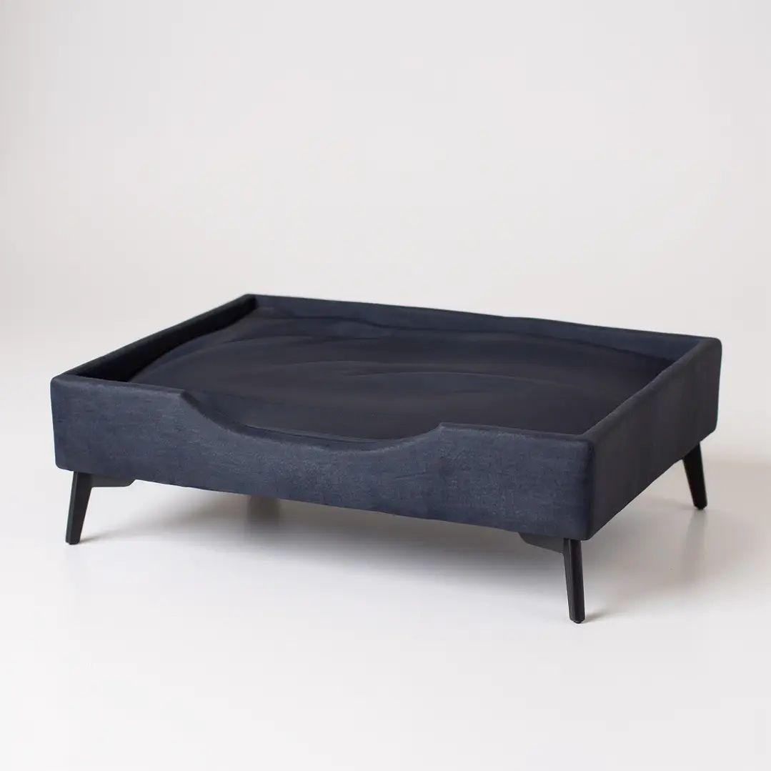 Cama de Mascotas - Talla L EXTRA (90x70 cm) / Pata Metalica 12 cm (Negro)-0
